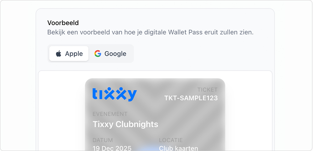 Nieuw: Apple Wallet en Google Wallet ondersteuning
