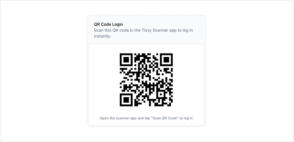 QR-code login voor scanner app