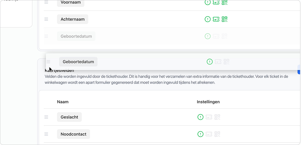 Formuliervelden verplaatsen met drag-and-drop